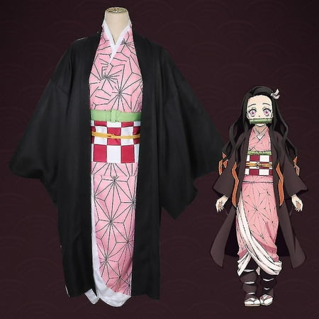 Kids Anime Demon Slayer Cosplay Costume Set Tanjirou Nezuko Outfit ...