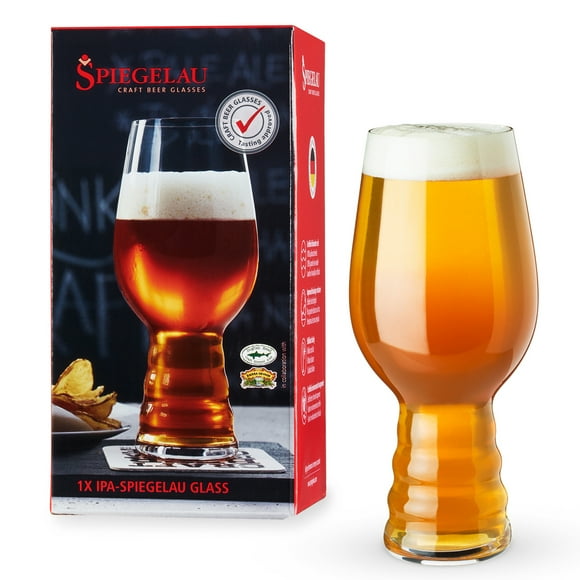Vaso para Cerveza Spiegelau, Hecho de Cristal Acabado Transparente, Diseño Decorativo Forma Irregular con Base Delgada con Caja de Regalo
