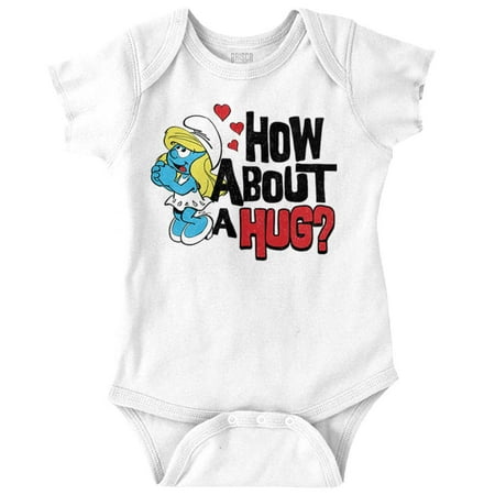 

Smurfs Cute Smurfette How About a Hug Bodysuit Jumper Girls Infant Baby Brisco Brands 18M