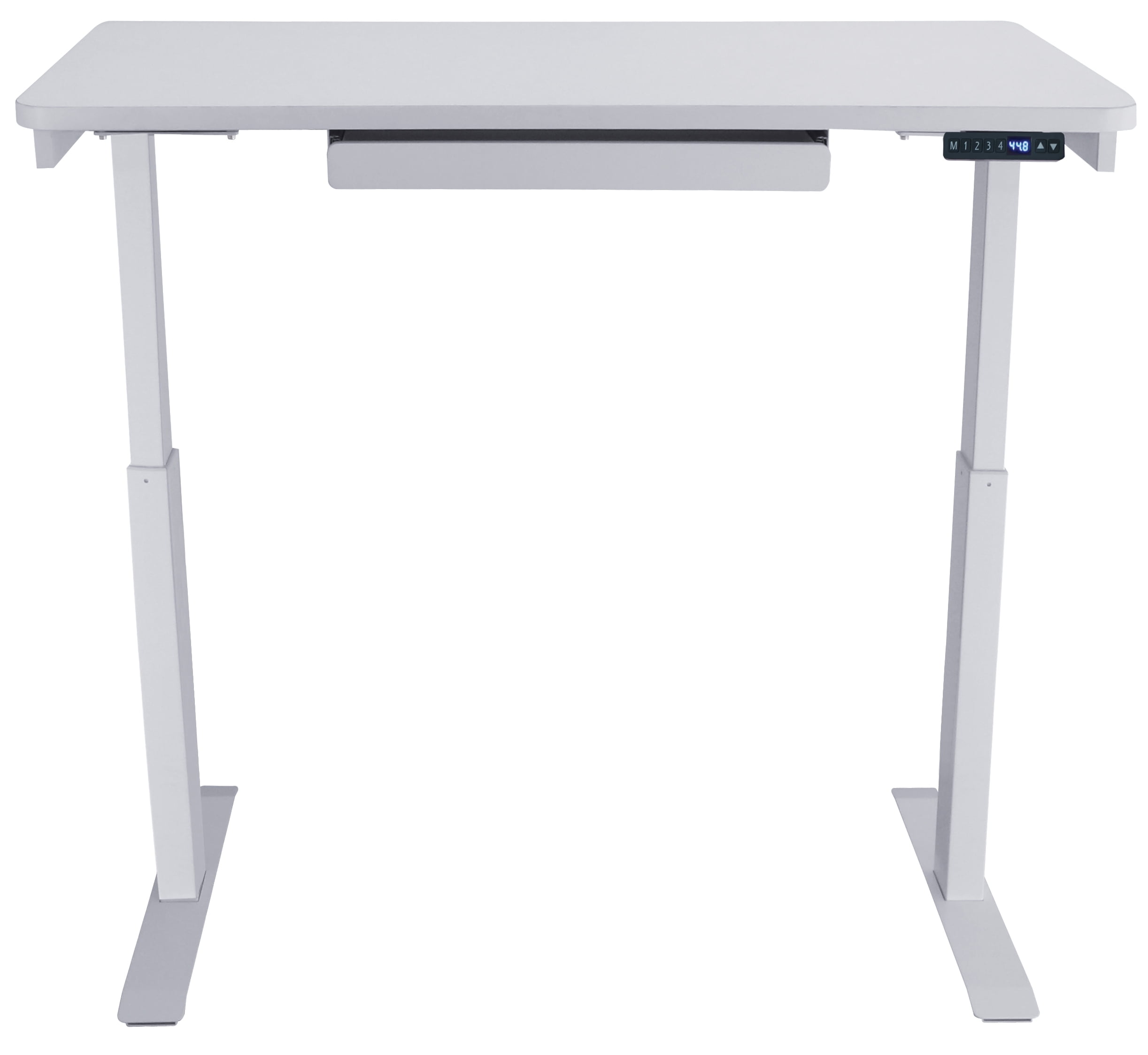 Motionwise SDG48B Electric Standing Desk 24”x48 Home Office Series Black Top with light Grey frame 28-48 with Quickly Program up to 4 pre-Set Height adjustments and USB Charge Port 