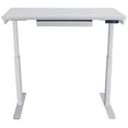 Motionwise White Electric Height Adjustable Standing Desk, 24”x48