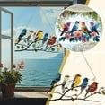 thumbnail image 4 of LEARNEVER ZIRYXQ Hummingbird Stained Glass Suncatcher,Bird Sun Catchers Indoor Window,Hummingbird Kingfisher Double Side Glass Panel Window Hanging Decor,Acrylic Birds on Branch Gifts for Bird Lovers, 4 of 5