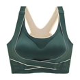 thumbnail image 4 of Everyday Bras for Women plus Size Compression Bra Low Sports Bra Brazier for Women Womens Bras No Underwire Padded Sports Bras for Running Bras Wireless Women's Push up Bra Women Bras plus Green 2XL, 4 of 4
