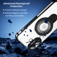 thumbnail image 3 of Entronix Magnetic Clear Case for iPhone 17, Built-in Kickstand Ring Shockproof Bumper, Black, 3 of 6
