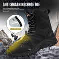 thumbnail image 3 of AMOX Steel Toe Boots for Men Comfortable Lightweight Work Boots for Men Slip Resistant High Top Steel Toe Safety Shoes Puncture Resistant Midsole for Construction Warehouse Work，Black, 3 of 6