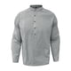 thumbnail image 4 of Ceisia Men's Slim Fit Long Sleeve Stand-Up Collar Slub Linen Shirt with Geometric Embroidery Gray L Gifts, 4 of 7