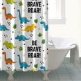 thumbnail image 4 of White Cartoon Dinosaurs Motivational Pattern Shower Curtain 72"x84" ,Bathroom Decorative Shower Curtains Set with 12 Hooks,Modern Waterproof Washable Shower Curtain, 4 of 6