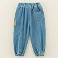 thumbnail image 3 of Zecgelong Children's Soft Jeans Fall New Boys' Pants Boys And Girls' Cargo Pants Fall Girls' Casual Pants Fall Boys Fleece-Lined Pants Size 6-7 Years, 3 of 5