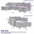 thumbnail image 2 of 113.5'' Modern Modular Convertible Sectionals Corduroy Sofa with Storage Ottoman, for Living Room, 4 Available Color, 2 of 16