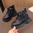 thumbnail image 2 of CAICJ98 Girl Boots Lace Up Combat Boot Side Zipper Comfortable Boots Boys Black (Toddler/Little Kid),7.5, 2 of 5