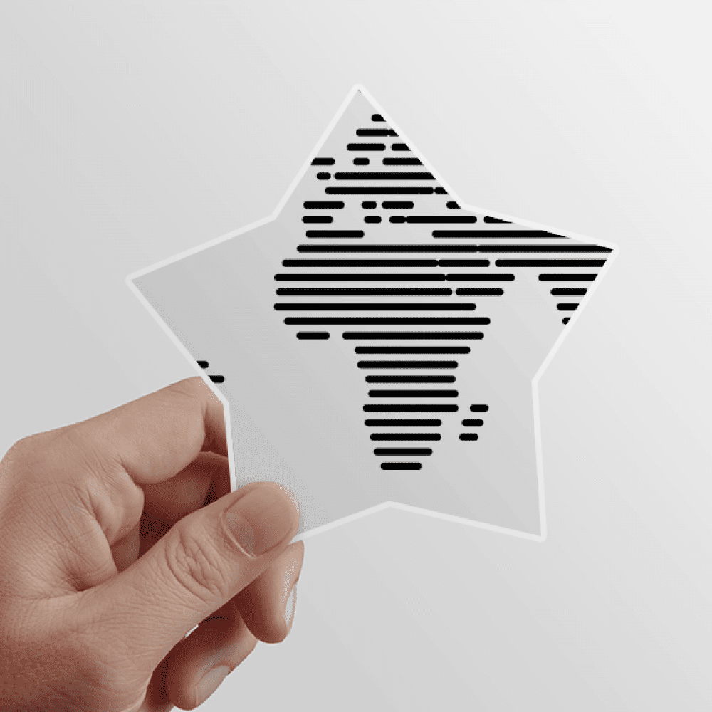 Simple Black Line World Map Pattern Star Sticker Paster Vinyl Car Tags Decoration Decal