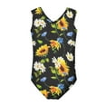 thumbnail image 2 of NETILGEN Breathable Sleeveless One Piece Swimsuit Kids Cute Daisy & Sunflowers Print Skin-Friendly Elastic Kids Cover Ups for Swimwear Girls Size 3-4Y, 2 of 4