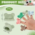 thumbnail image 2 of Uxcell 2 Pcs Mini Gorros de Punto para Muñecas, Gorras de Hilo Verde Claro con Orejas de Oso para Juguetes de Peluche, Decoración de Invierno, Accesorios para Cabello de Muñeco, Adornos de Navidad DIY, 2 of 6