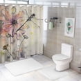 thumbnail image 7 of Orinice Flower Dragonfly Watercolor Bathroom Decor Set - Colorful Luxurious Graphic Print Polyester Fabric Fashion Shower Curtain Set with Hooks 36x72, 7 of 7
