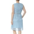 thumbnail image 3 of MAISON JULES Womens Light Blue Star Lace Sleeveless Jewel Neck Above The Knee Fit + Flare Dress 6, 3 of 3