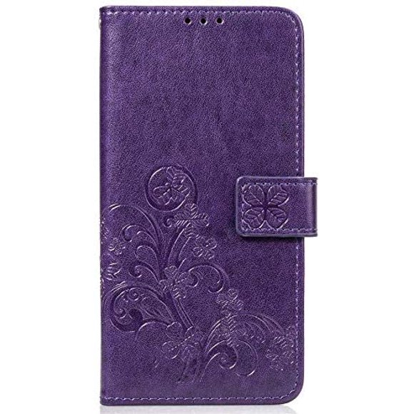 For Apple Iphone Xr Mobile Phone Cover, Flip Case Cover, Protective Cover With Card Slot, Mobile Phone Cover Flower Pattern, Purple