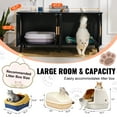 thumbnail image 4 of VEVOR Cat Litter Box Enclosure for 2 Cats, Litter Box Furniture Hidden with Rattan Decorated Doors, Wooden Cat Box Cabinet Fit Most of Litter Box, 47.2"L x 19.7"W x 21.7"H, Black, 4 of 8