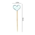 thumbnail image 3 of 50-Pack Wooden Love Cocktail Picks, Heart-Shaped Appetizer Toothpicks for Fruit, Cheese, Drinks Decoration - Party, Wedding, Christmas Supplies (Pink, Gold, Blue, Silver), 3 of 7