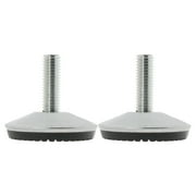 2pcs M10 x 30 x 50mm Leveling Feet Adjustable Leveler Floor Protector Round Base for Furniture Cabinet Table Leg