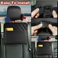 thumbnail image 6 of Noaman 2025 UPDATED 2 Pack Car Seat Organizer for Backseat with Storage Pockets, Multipurpose Hanging Trash Bag & Organizer - Premium PU Leather, Large Capacity 2.14 Gallon, Black, 6 of 7