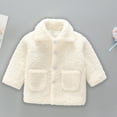 thumbnail image 4 of Atogsazn Toddler Girl Sherpa Jackets Fuzzy Button Down Jacket Winter Coat Warm Outerwear Outfit Tops Beige 1-2 Years, 4 of 6