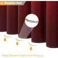 thumbnail image 4 of Red Fabric Shower Curtain, Ombre Linen Textured Weighted Cloth Shower Curtain Set with Plastic Hooks, Modern Hotel Decorative Thick Polyester Shower Curtains for Bathroom, Water Repllent, 72x72, 4 of 6