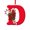 D, variant on Opvise Red Color 26-Letter Hanging Ornaments with Lanyard & Christmas Flower Charms Christmas Tree Drop Decoration Holiday Party New Year Christmas Home Decoration for Christmas R