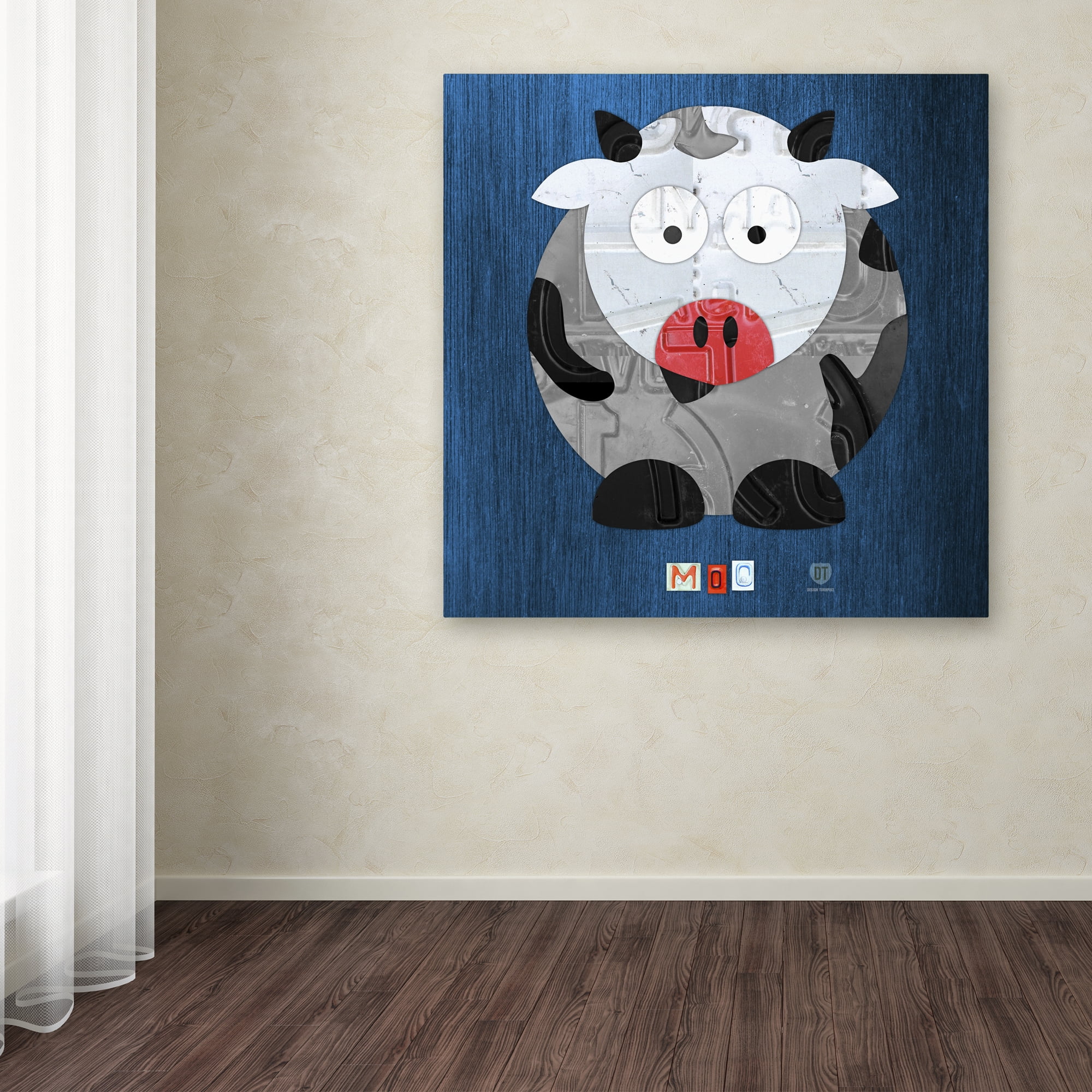 Trademark Fine Art 'Moo The Cow' Canvas Art by Design Turnpike