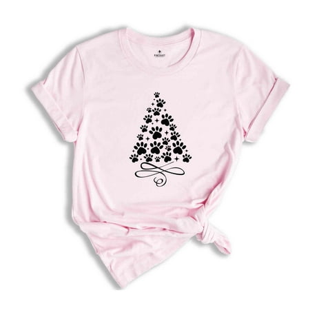 Paw T-Shirt Christmas Tree Shirt Dog Paw Tree Gift For Christmas Xmas Tee Pet Lover Gift Dog Lover Shirt Xmas Gift