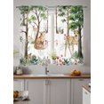 thumbnail image 4 of Sheer Curtains 72 Inches Long 2 Panels Set for Bedroom, Spring Forest Animals Semi Sheer Curtains for Windows, Floral Botanical Trees Voile Window Treatments Rod Pocket Curtain, 4 of 7