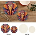 thumbnail image 4 of Indian Elephant6 Round Woven Potholders Set Trivets for Hot Dishe Heat Resistant Non-Slip Trivets for Cooking and Baking Kitchen Home Decor, 4 of 7