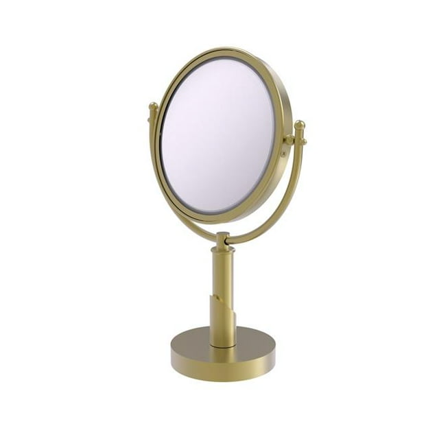 Allied Brass SH-4/4X Soho Collection 8 Inch Vanity Top 4X Magnification Make-Up Mirror, Satin Brass