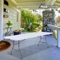 thumbnail image 2 of Peakform Compact Fold In Half Banquet Table for Indoor Outdoor Use, 8 Ft, White, 2 of 11