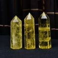thumbnail image 4 of HomeLife Yellow Faux Crystal Pillar 4pcs Single Pointed Hexagonal Prism Yellow Crystal Original Stone Polished Desktop Office Decoration 4 Sizes, 4 of 12