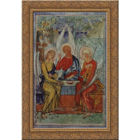 Trinity 19x24 Gold Ornate Wood Framed Canvas Art by Petrov Vodkin, Kuzma