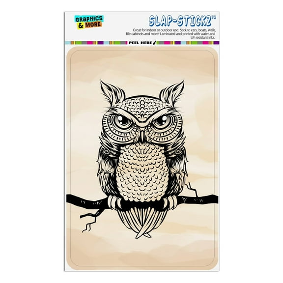 Artsy Owl Perched on Tree Branch Home Business Office Sign