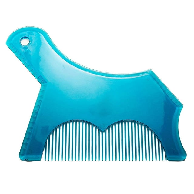 keepw Men Beard Template Stencil Symmetry Trimming Beard Comb Home Styling Shaping Tool transparent blue