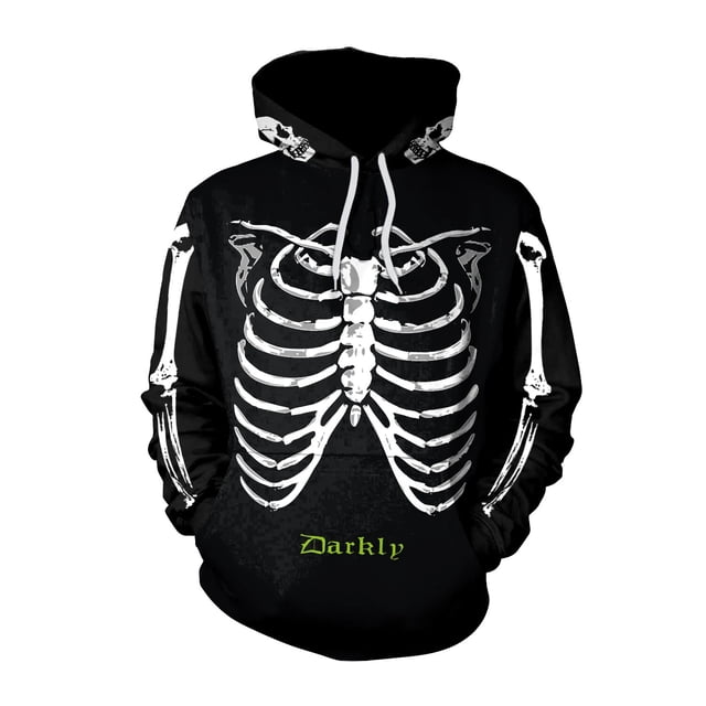 Sudaderas con capucha de esqueleto Y2K Unisex, sudadera de Cosplay de Halloween, suéter divertido con bolsillo, capucha informal, ropa de calle