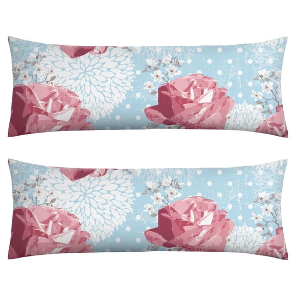 Aesthetic Floral Body Pillow Cover 20x54 - Wildflower Butterfly Illustration Long Pillow Case with Zipper - Soft Breathable Maternity Pillowcase - Full Body Pillow Protector - Bed Pillow Cover