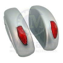 Mutazu Silver LN Universal Motorcycle Hard Bag Saddlebags & Free Mounting Kit