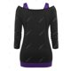 thumbnail image 2 of Talla grande recorte impreso 2 en 1 camiseta Rosegal Mangas largas de talla grande, 2 of 5