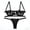 Black, variant on Women's Black Lace 2-Piece Underwear Set - Adjustable Strap Bra & Briefs with Floral Pattern
