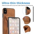 thumbnail image 5 of TOP SHE Case for Apple iPhone XS Max (6.5"), iPhone XS Max Case (6.5 Inch) - Synthetic Leather Protective Case with Card Slot / Kickstand, Slim Fit Lightweight Simple Fashion Cover (Brown), 5 of 7