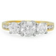 thumbnail image 3 of Dazzlingrock Collection 1.50 Carat (ctw) 14k Round Diamond Ladies 3 Stone Engagement Bridal Ring 1 1/2 CT, Yellow Gold, Size 5, 3 of 4