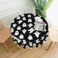thumbnail image 2 of Happy Halloween Tablecloth 60 Inch Round White Ghost Decorative Tablecloths Washable Farmhouse Black Table Cloth Decorative for Picnic Party Holiday Home Indoor Outdoor, 2 of 6