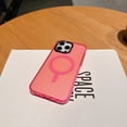 thumbnail image 2 of Allytechgroup Slim Phone Case for Apple iPhone 15, Matte Shockproof iPhone 15 Cover Compatible with MagSafe, Translucent Slim Fit Cell Phone Case, Pink, 2 of 10