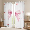 thumbnail image 2 of Homewish Cute Cartoon Bow Curtains Pack of 2 (42x84 Each),Cherry Loves Pattern Curtains Blackout,Pink White Bedroom Curtains For Kids,Breathable Home Decor, 2 of 6