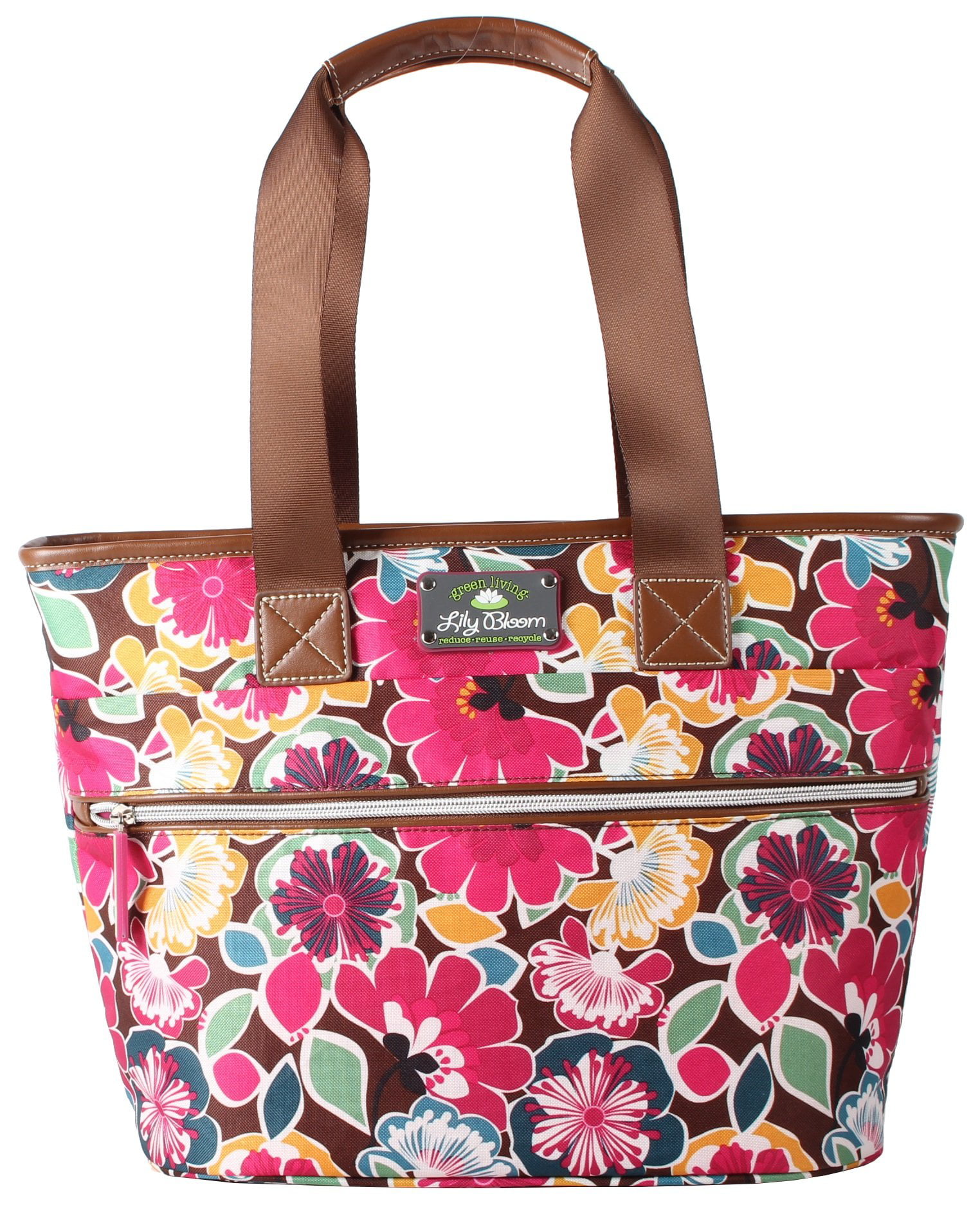 LILY BLOOM REUSABLE INSULATED LUNCH BOX TOTE BAG COOLER FLOWERS BIRD WOMEN GIRLS 