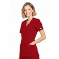 thumbnail image 3 of Cherokee Workwear Scrubs Top for Women Mock Wrap WW650, XS, Red, 3 of 6
