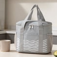 thumbnail image 1 of Linnome Handheld Insulated Bag Thickened Aluminum Foil Lunch Tote for Office Workers Meal Prep Bento Bag 9.8x6.7x8.3in Gray, 1 of 8